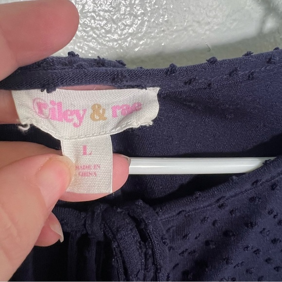 Riley & Rae Blouse Navy Blue Clip Dot L - Picture 9 of 11